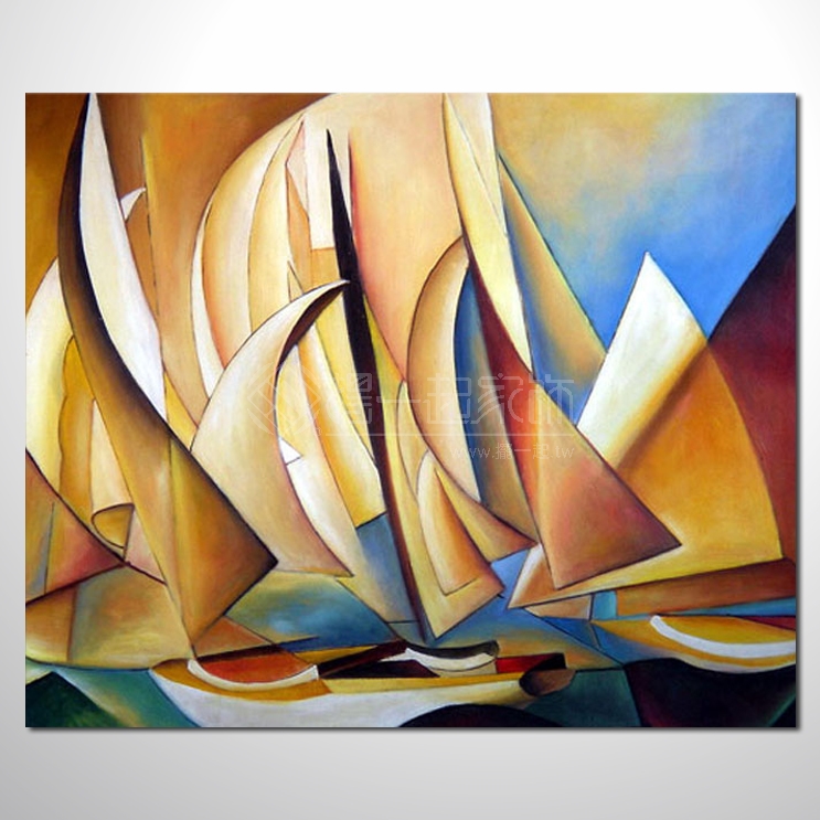 抽象畫單幅抽象 風之帆 抽象油...