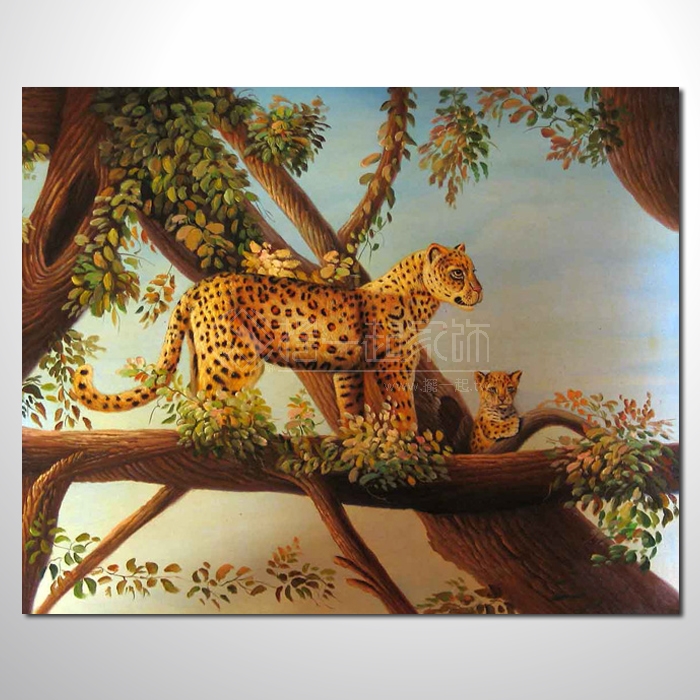動物王國 豹子09 油畫 裝飾...