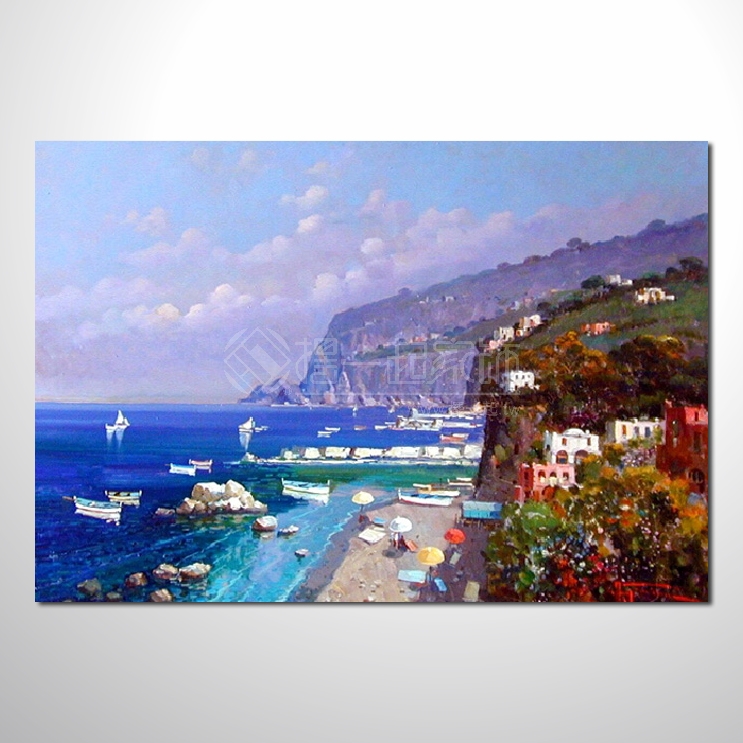 蔚藍地中海127 風景 油畫 ...