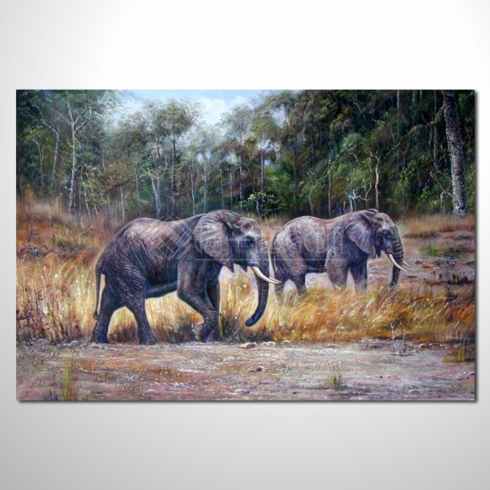 動物王國 大象08 油畫 裝飾...