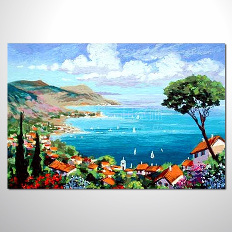 蔚藍地中海082 風景 油畫 ...