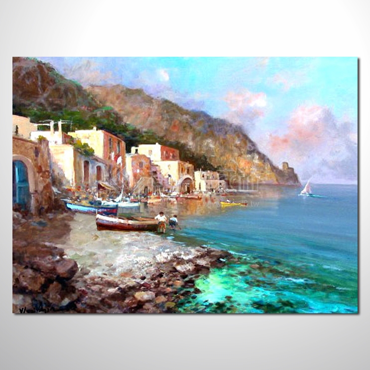 蔚藍地中海089 風景 油畫 ...